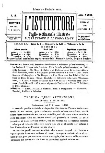 L'istitutore giornale della societa d'istruzione e di educazione dedicato ai maestri, alle maestre, ai padri di famiglia ed ai comuni