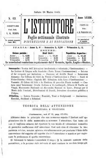 L'istitutore giornale della societa d'istruzione e di educazione dedicato ai maestri, alle maestre, ai padri di famiglia ed ai comuni