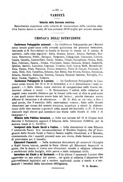 L'istitutore giornale della societa d'istruzione e di educazione dedicato ai maestri, alle maestre, ai padri di famiglia ed ai comuni