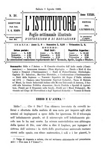 L'istitutore giornale della societa d'istruzione e di educazione dedicato ai maestri, alle maestre, ai padri di famiglia ed ai comuni