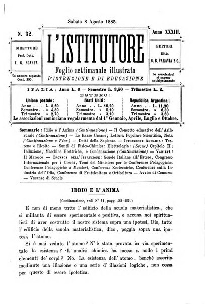 L'istitutore giornale della societa d'istruzione e di educazione dedicato ai maestri, alle maestre, ai padri di famiglia ed ai comuni