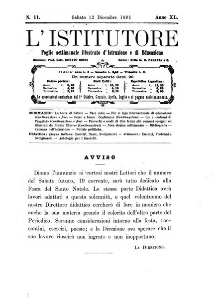 L'istitutore giornale della societa d'istruzione e di educazione dedicato ai maestri, alle maestre, ai padri di famiglia ed ai comuni