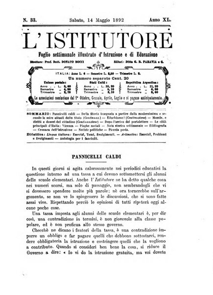 L'istitutore giornale della societa d'istruzione e di educazione dedicato ai maestri, alle maestre, ai padri di famiglia ed ai comuni