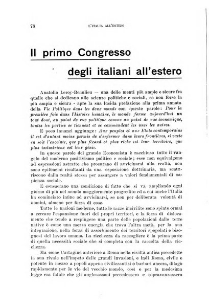 L'Italia all'estero rivista di politica estera e coloniale