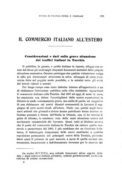 L'Italia all'estero rivista di politica estera e coloniale