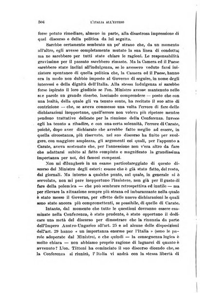 L'Italia all'estero rivista di politica estera e coloniale