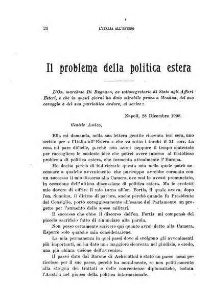 L'Italia all'estero rivista di politica estera e coloniale