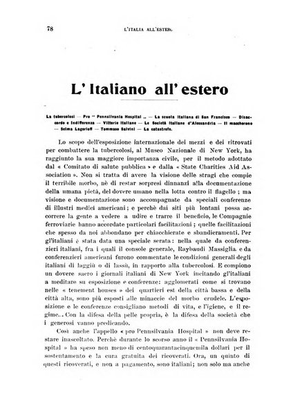 L'Italia all'estero rivista di politica estera e coloniale