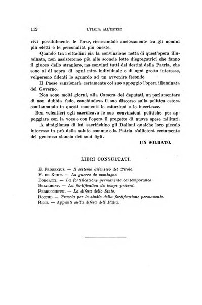 L'Italia all'estero rivista di politica estera e coloniale