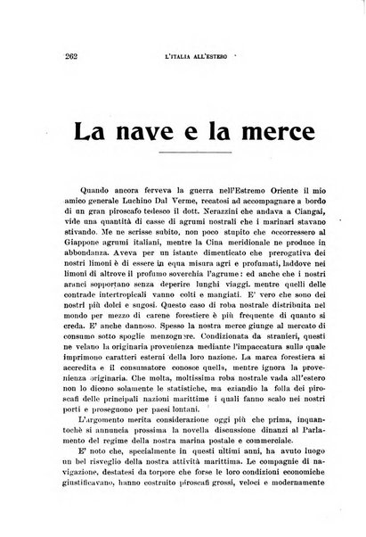 L'Italia all'estero rivista di politica estera e coloniale