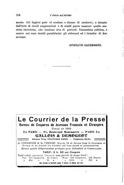L'Italia all'estero rivista di politica estera e coloniale