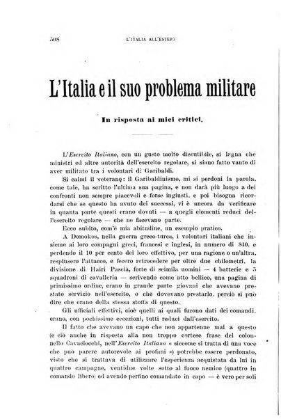 L'Italia all'estero rivista di politica estera e coloniale