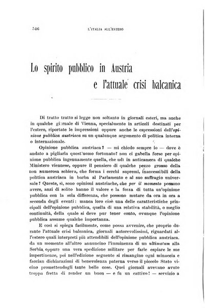 L'Italia all'estero rivista di politica estera e coloniale