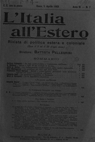 L'Italia all'estero rivista di politica estera e coloniale