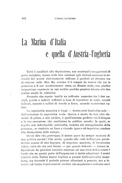 L'Italia all'estero rivista di politica estera e coloniale