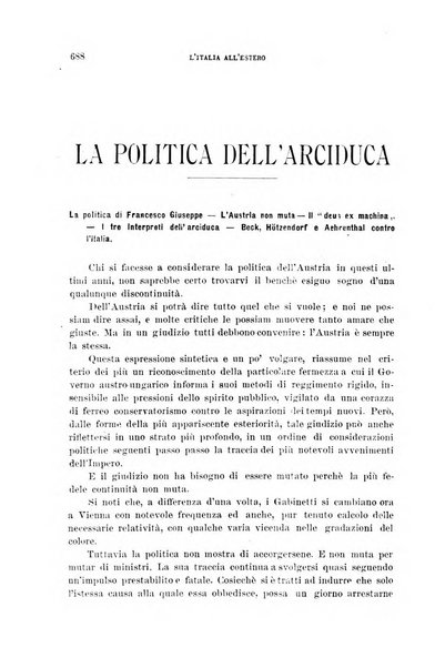 L'Italia all'estero rivista di politica estera e coloniale