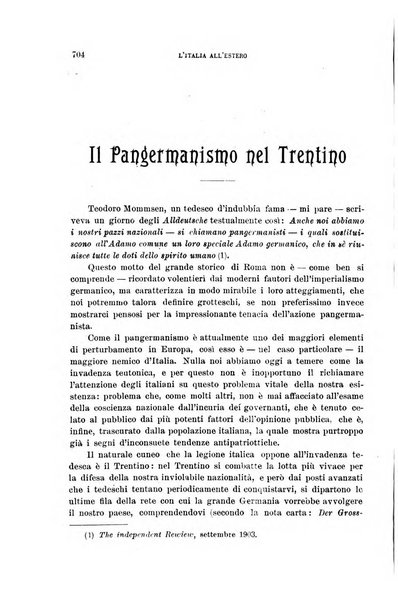 L'Italia all'estero rivista di politica estera e coloniale