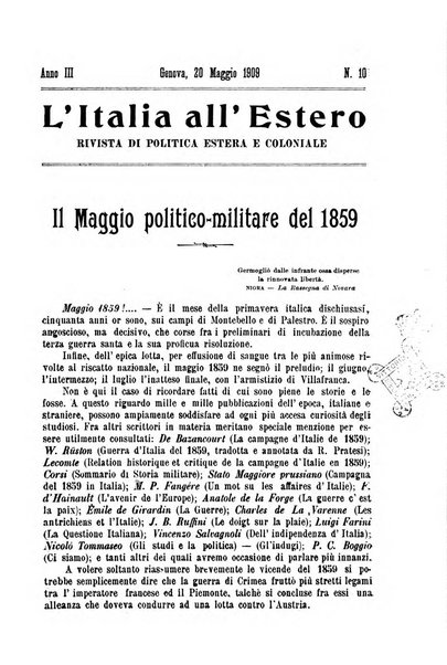 L'Italia all'estero rivista di politica estera e coloniale