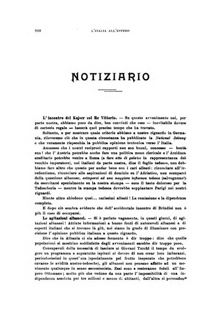 L'Italia all'estero rivista di politica estera e coloniale