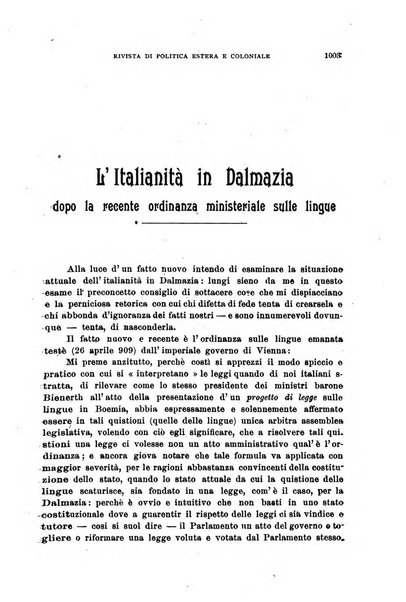 L'Italia all'estero rivista di politica estera e coloniale