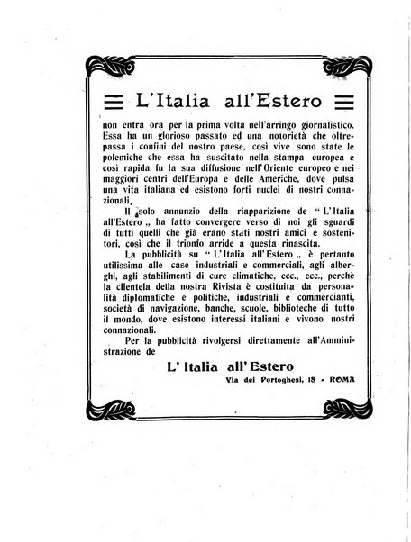 L'Italia all'estero rivista di politica estera e coloniale