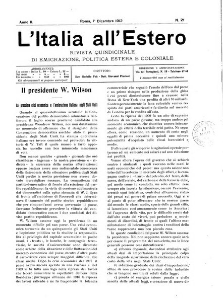 L'Italia all'estero rivista di politica estera e coloniale