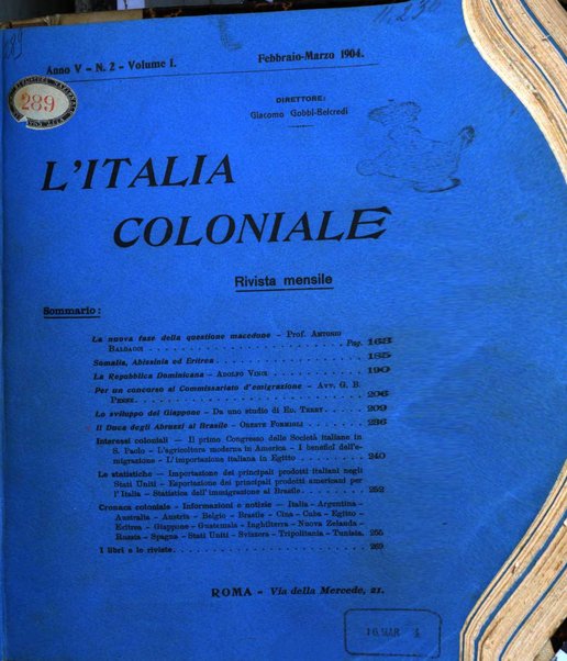 L'Italia coloniale rivista mensile