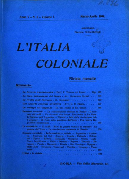 L'Italia coloniale rivista mensile