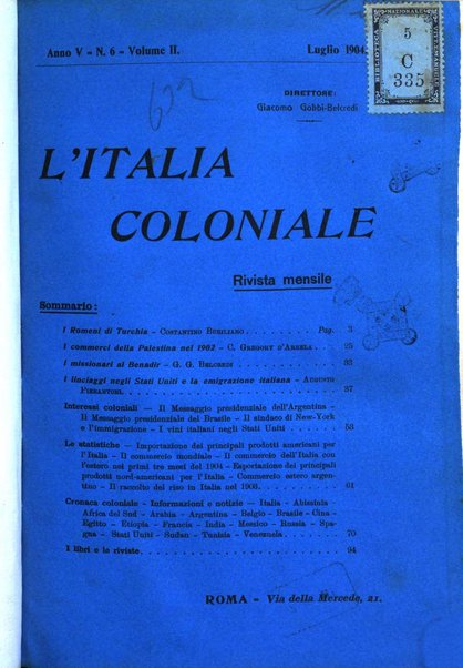 L'Italia coloniale rivista mensile