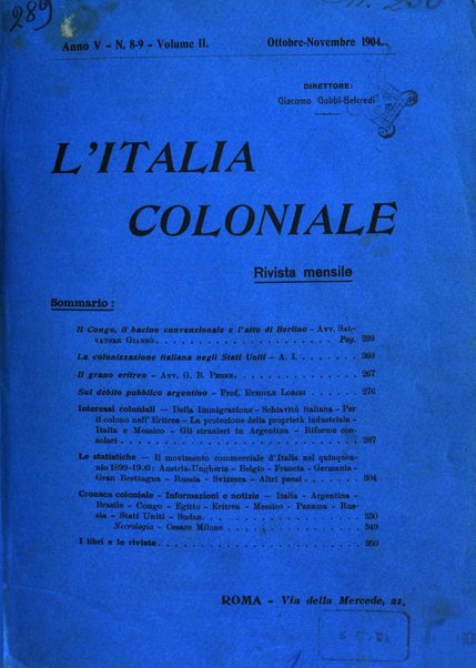 L'Italia coloniale rivista mensile