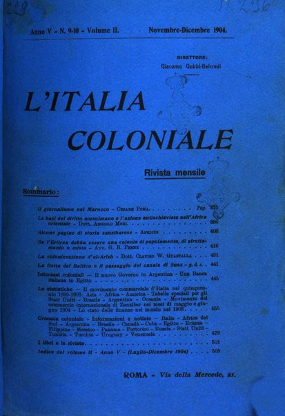 L'Italia coloniale rivista mensile