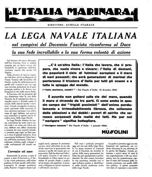 L'Italia marinara giornale della Lega navale italiana