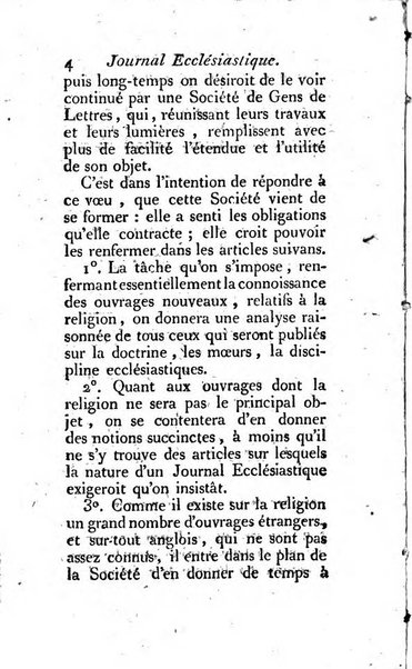 Journal ecclesiastique ou bibliotheque raisonnée des sciences ecclésiastiques