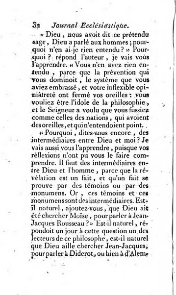 Journal ecclesiastique ou bibliotheque raisonnée des sciences ecclésiastiques