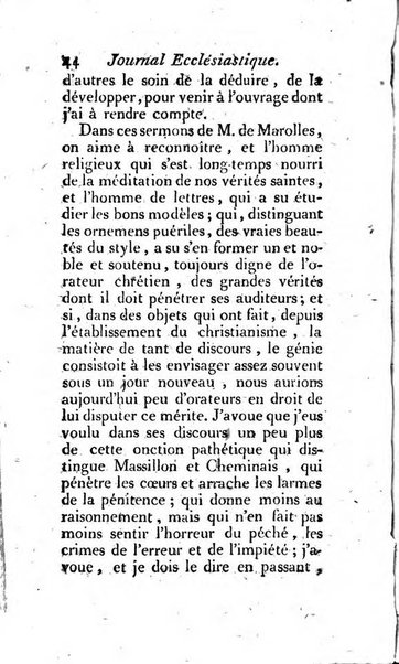 Journal ecclesiastique ou bibliotheque raisonnée des sciences ecclésiastiques