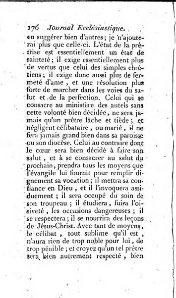 Journal ecclesiastique ou bibliotheque raisonnée des sciences ecclésiastiques