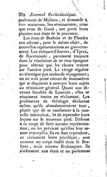 Journal ecclesiastique ou bibliotheque raisonnée des sciences ecclésiastiques