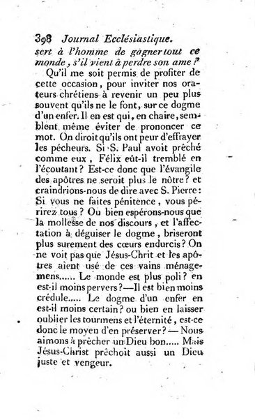 Journal ecclesiastique ou bibliotheque raisonnée des sciences ecclésiastiques