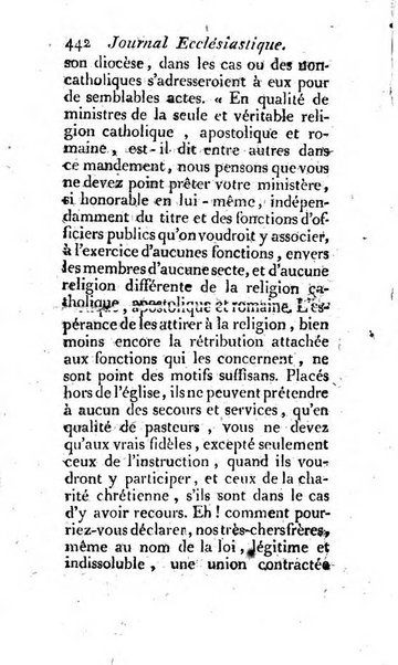 Journal ecclesiastique ou bibliotheque raisonnée des sciences ecclésiastiques