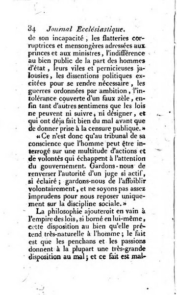 Journal ecclesiastique ou bibliotheque raisonnée des sciences ecclésiastiques