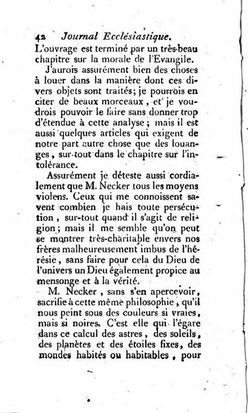 Journal ecclesiastique ou bibliotheque raisonnée des sciences ecclésiastiques