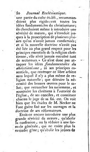 Journal ecclesiastique ou bibliotheque raisonnée des sciences ecclésiastiques