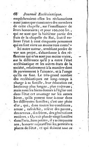 Journal ecclesiastique ou bibliotheque raisonnée des sciences ecclésiastiques