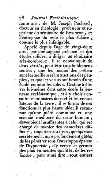 Journal ecclesiastique ou bibliotheque raisonnée des sciences ecclésiastiques