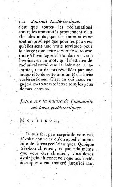 Journal ecclesiastique ou bibliotheque raisonnée des sciences ecclésiastiques