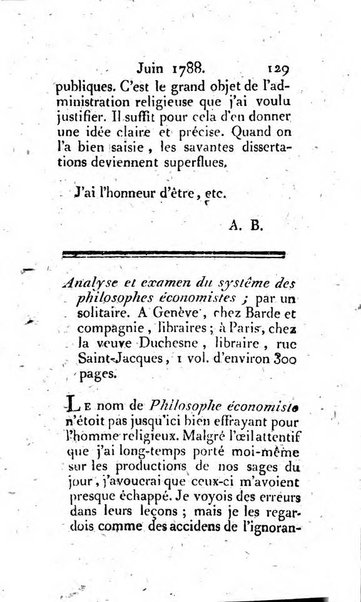 Journal ecclesiastique ou bibliotheque raisonnée des sciences ecclésiastiques