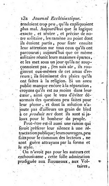 Journal ecclesiastique ou bibliotheque raisonnée des sciences ecclésiastiques