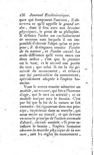 Journal ecclesiastique ou bibliotheque raisonnée des sciences ecclésiastiques