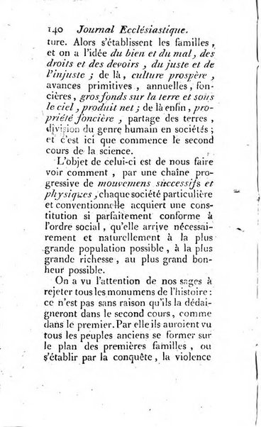 Journal ecclesiastique ou bibliotheque raisonnée des sciences ecclésiastiques