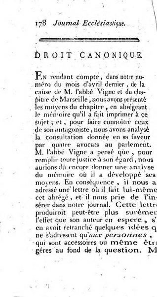 Journal ecclesiastique ou bibliotheque raisonnée des sciences ecclésiastiques